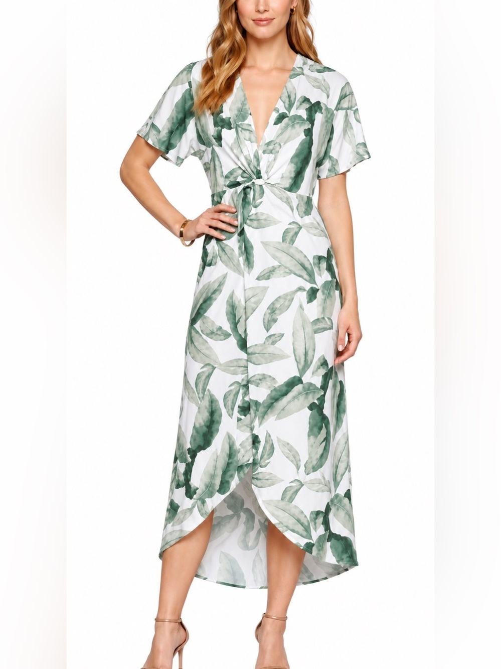 Show Me Your Mumu NWT twisted front tropical midi dress, small